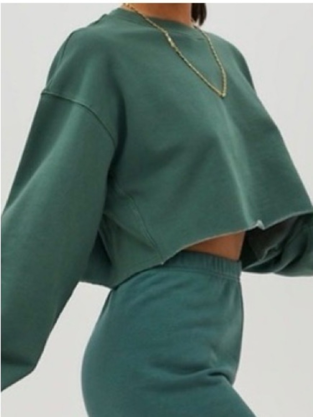 NWOT Aritzia TNA Dark Spruce Green Airy Boyfriend Crewneck